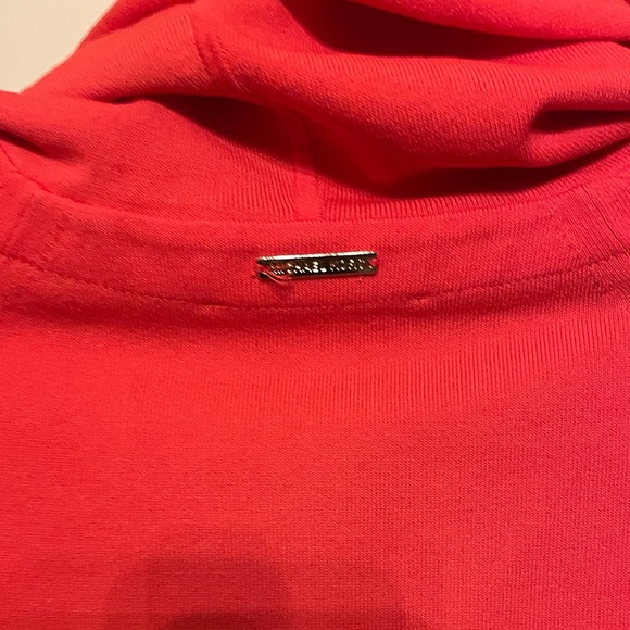 Michael Kors Sz M pink hooded dress viscose nylon mix short sleeve - Picture 9 of 12